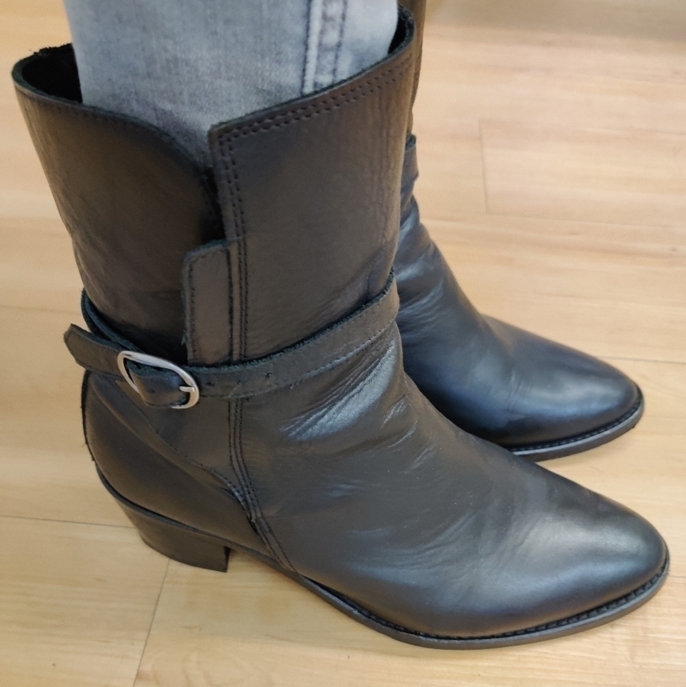 All Saints Jodhpur Black Leather Boots 40